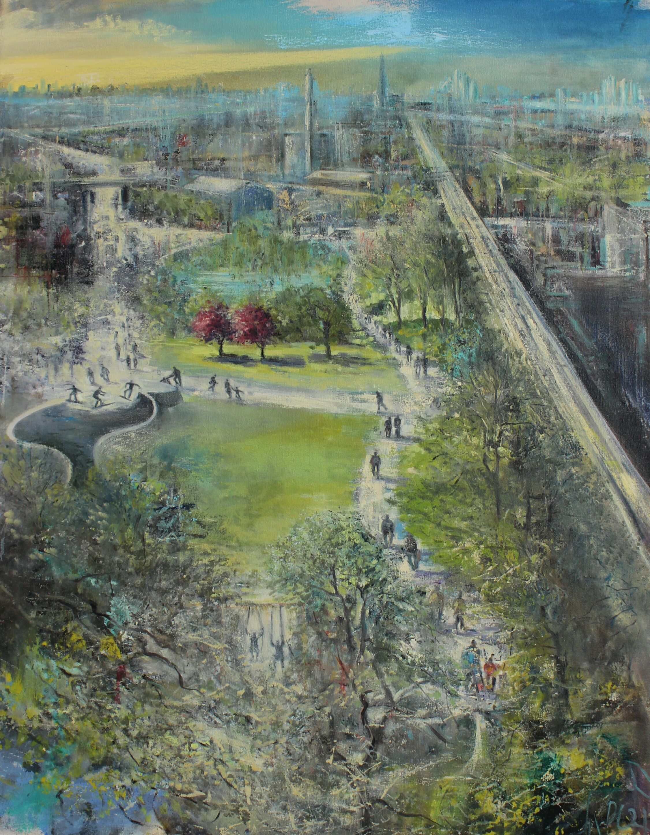 Folkestone Gardens. Oil on canvas.115x90cm.