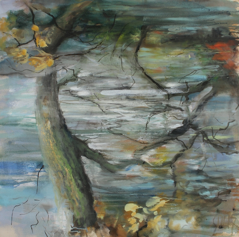 Autumn River. Oil on canvas. 90x90cm.