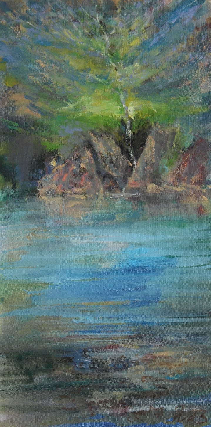 DeepPool, Snowdonia. Oil on canvas, 60x30cm.